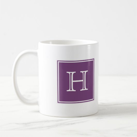 Paarse vierkant monogram Mok (Links)