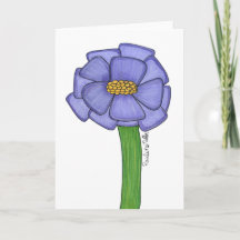 Paarse Vierkante Bloem- Blanco