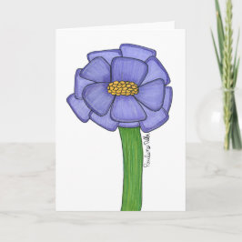 Paarse Vierkante Bloem- Blanco Kaart