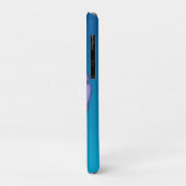 Paarse vierkante bloem met blauwe achtergrond Case-Mate iPhone case (Achterkant/links)