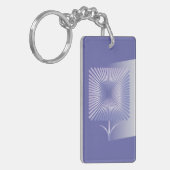 Paarse vierkante bloem sleutelhanger (Voorkant Links)