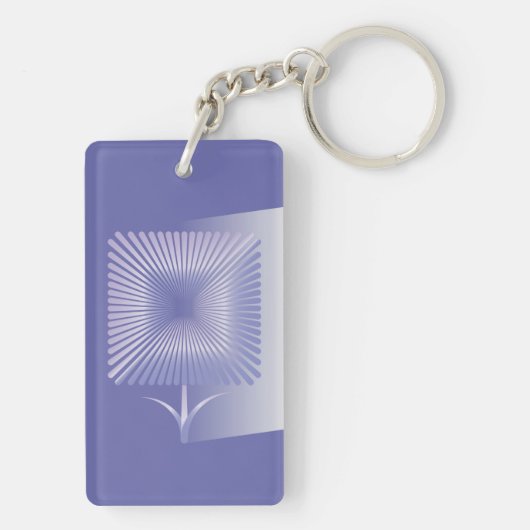 Paarse vierkante bloem sleutelhanger (achterkant)