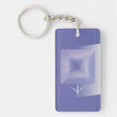 Paarse vierkante bloem sleutelhanger (Voorkant)