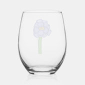 Paarse Vierkante Bloem Wijnglas Zonder Voet (Achterkant)