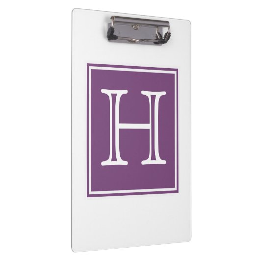 Paarse Vierkante Monogram Klembord (Rechts)