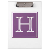 Paarse Vierkante Monogram Klembord (Voorkant)