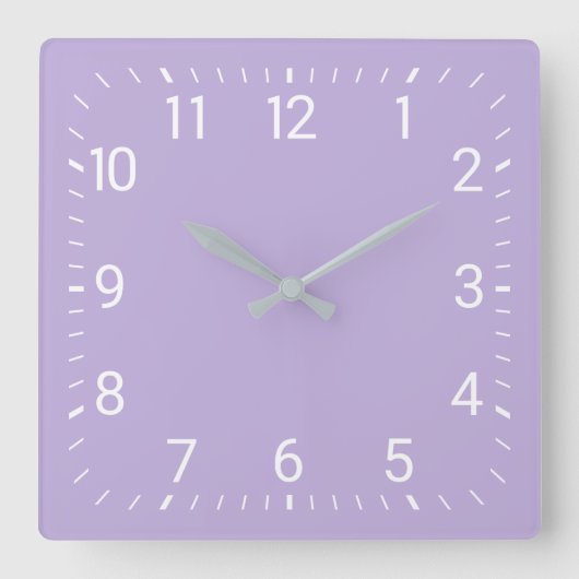 Paarse vierkante wandklok (Voorkant)