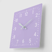 Paarse vierkante wandklok (Hoek)
