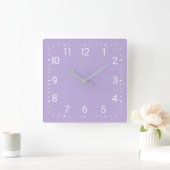 Paarse vierkante wandklok (Huis)