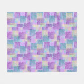 Paarse Vierkantjes Abstracte Fleece Deken (Voorkant (Horizontaal))
