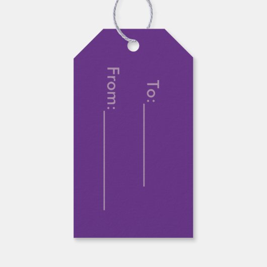 Paarse vierkantjes Gift Label Cadeaulabel (Achterkant)