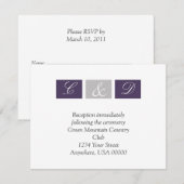 Paarse vierkantjes RSVP-kaart RSVP Kaartje (Voorkant / Achterkant)