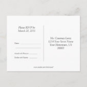 Paarse vierkantjes RSVP-kaart Uitnodiging Briefkaart (Achterkant)
