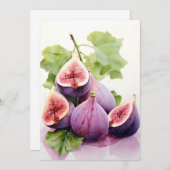 Paarse vijgen in Waterverf Feestdagenkaart (Voorkant / Achterkant)