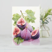 Paarse vijgen in Waterverf Feestdagenkaart (Staand voorkant)