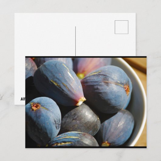 Paarse Vijgenfruit in Kom Briefkaart (Voorkant / Achterkant)