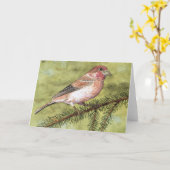 Paarse vink Groeten Kaart (Gele Bloem)