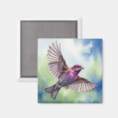 Paarse Vink in vlucht Magneet (Voorkant / Achterkant)
