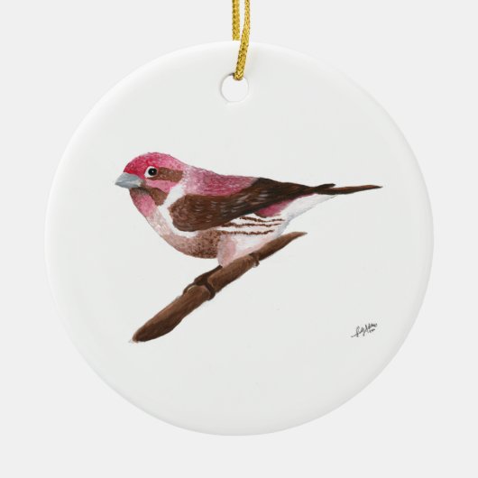 Paarse Vink Keramisch Ornament (Voorkant)