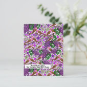 Paarse vinken, Lilacs - NH State Bird and Flower Briefkaart (Staand voorkant)