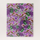 Paarse vinken, Lilacs - NH State Bird and Flower Legpuzzel (Verticaal)