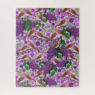 Paarse vinken, Lilacs - NH State Bird and Flower Legpuzzel