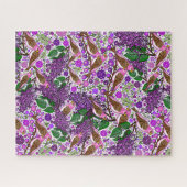 Paarse vinken, Lilacs - NH State Bird and Flower Legpuzzel (Horizontaal)