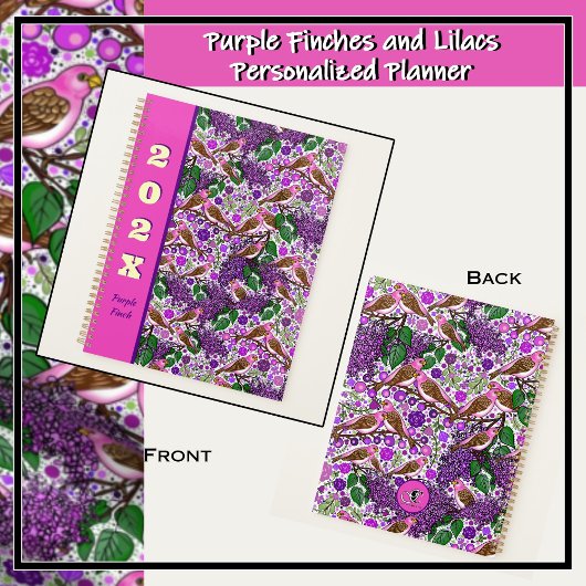 Paarse vinken, Lilacs - NH State Bird and Flower Planner