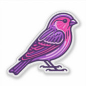 Paarse vinkenvogel Custom-Cut Vinyl Sticker (Voorkant)