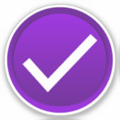 Paarse Vinkje Sticker (Voorkant)
