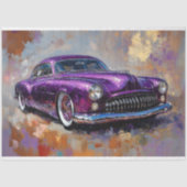Paarse Vintage Auto Kunst Decoupage Tissuepapier (Voorkant)