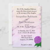 Paarse Vintage Bloemen Waterverf Bruiloft Kaart (Voorkant)