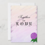 Paarse Vintage Bloemen Waterverf Bruiloft Kaart (Achterkant)