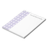 Paarse Vintage Cirkelpatroon Persoonlijke Notitieb Notitieblok (Linkerzijde)