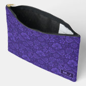 Paarse Vintage Damast Elegante Monogram Etui (Open)