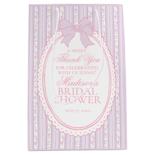 Paarse Vintage Fancy Bloemige Bruidsfeestcadeaus Medium Cadeauzakje