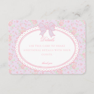 Paarse Vintage Fantasie Bloemdetails Kaart Uitnodi