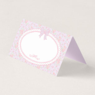 Paarse Vintage Fantasie Bloemen Placecard Tafel De Kaart