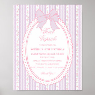 Paarse Vintage Fantasie Bloemige Tijdscapsule Spel Poster