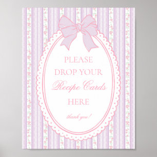 Paarse Vintage Fantasie Bloemrijke Recept Delen Poster