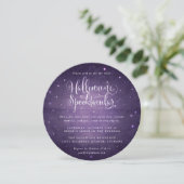 Paarse Vintage Halloween Spooktacular Vierkant/Ron Kaart (Staand voorkant)