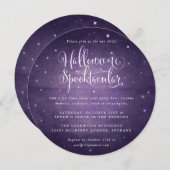 Paarse Vintage Halloween Spooktacular Vierkant/Ron Kaart (Voorkant / Achterkant)