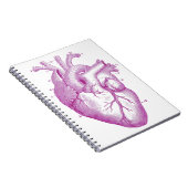 Paarse Vintage Hart Anatomie Notitieboek (Rechterzijde)