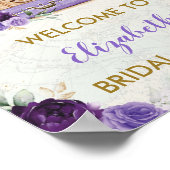 Paarse Vintage Kaart Reis Bruidsjurk Shower Welkom Poster (Hoek)