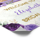 Paarse Vintage Kaart Vrijgezellenfeest Welkomstwoo Poster (Hoek)