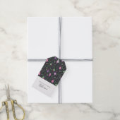 Paarse Vintage Kerst Ornament Patroon Cadeaulabel (Met Touw)