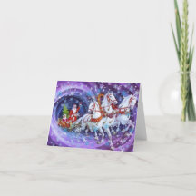 Paarse Vintage Kerstmis Met Sinterklaas En Paarden