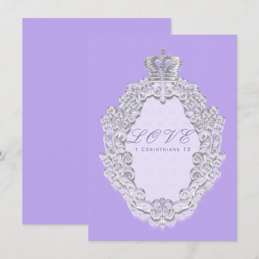Paarse Vintage Kroon Sfeervolle Trouwdag (Voorkant / Achterkant)
