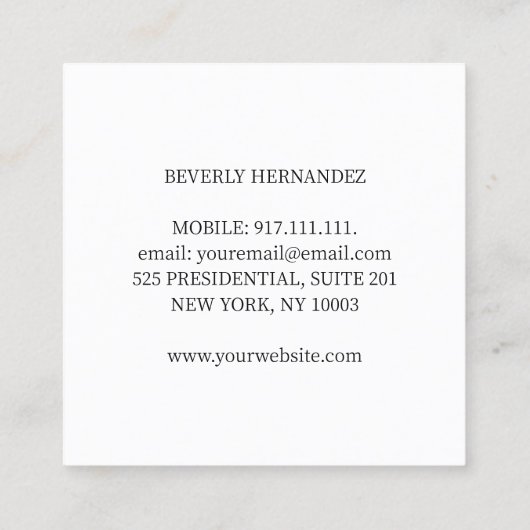 Paarse Vintage naaddruk naaimachine Vierkante Visitekaartje (Achterkant)