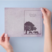Paarse Vintage Paardenboerderij Bruiloft Flyer (Hand)